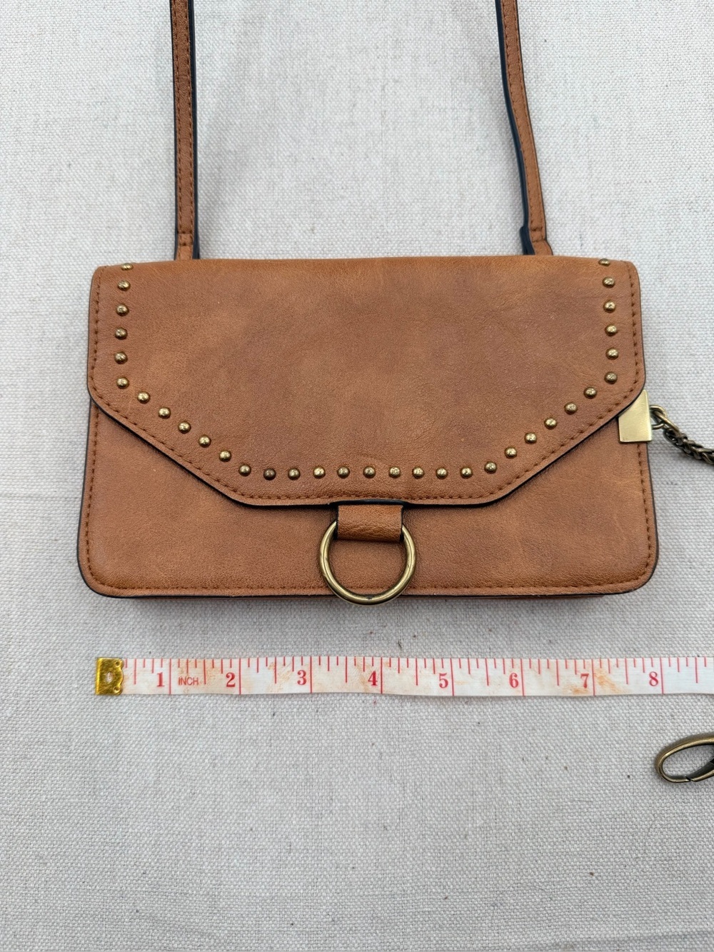 DV Classic Brown Crossbody Bag with Stud Detail - Picture 2 of 6